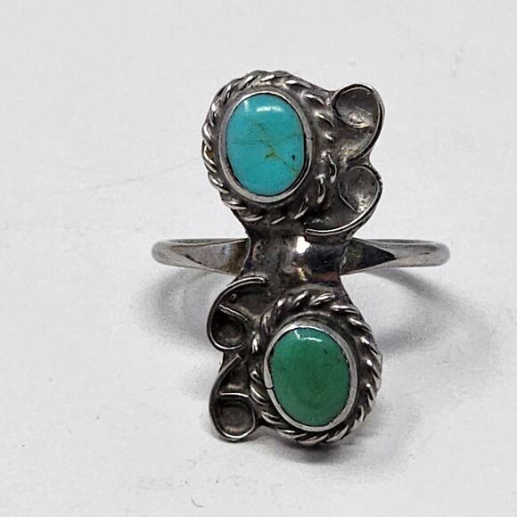 Vintage Sterling Silver Genuine Turquoise Native American Ring - Picture 1 of 5